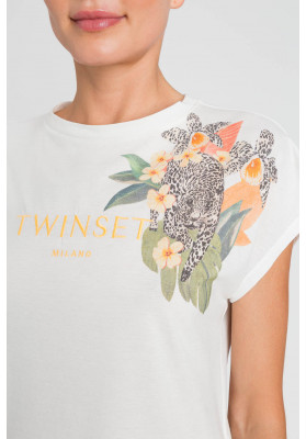 camiseta flores twin set