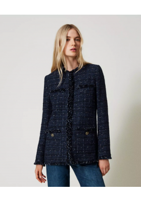 chaqueta tweed azul Twin set