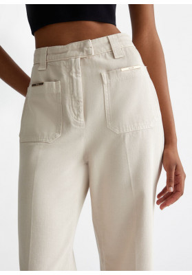 pantalon recto de algodon liujo