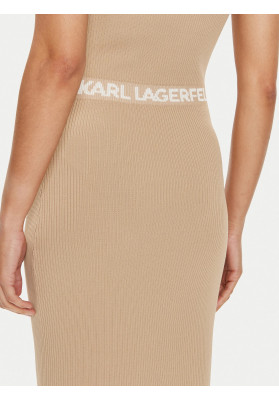 vestido camel karl lagerfeld