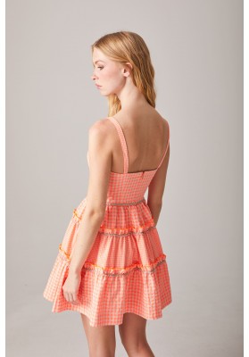 vestido cazuela vichy naranja