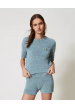 Jersey Cropped con boton oval twin set