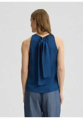 top con lazo azul liujo