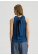 top con lazo azul liujo