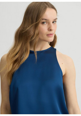 top con lazo azul liujo