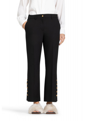 pantalon negro France Statement slit cambio