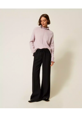 pantalón holgado de crepe con cordón