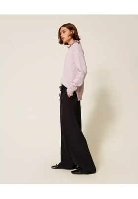 pantalón holgado de crepe con cordón