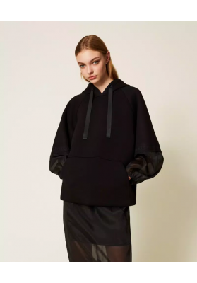 sudadera tejido scuba y organza