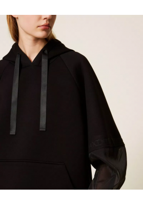 sudadera tejido scuba y organza