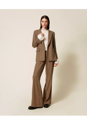 pantalón de lana mixta de cuadros