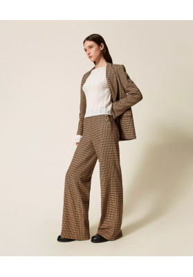 pantalón de lana mixta de cuadros