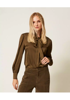 camisa de raso jacquard