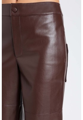 pantalon ecopiel burgundi