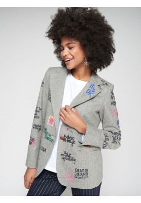 chaqueta gris espiga