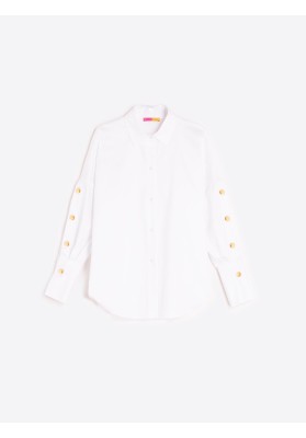 camisa blanco botones