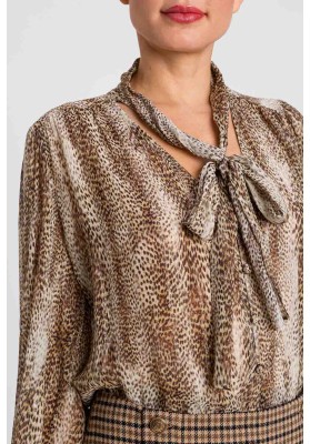 camisa print lurex