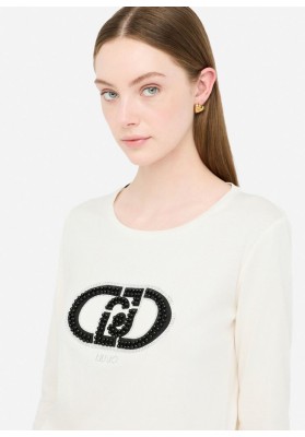 camiseta perlas manga larga