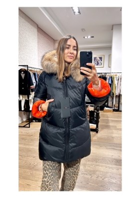 cazadora reversible naranja/negro media