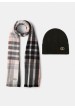conjunto gorro y estola cuadros