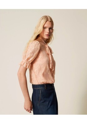 blusa encaje peach