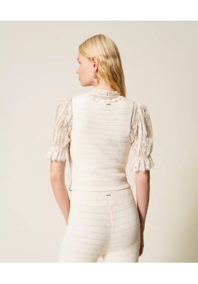 chaleco de punto con ganchillo