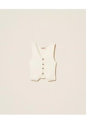 chaleco de punto con ganchillo