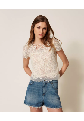 blusa de muselina con bordado