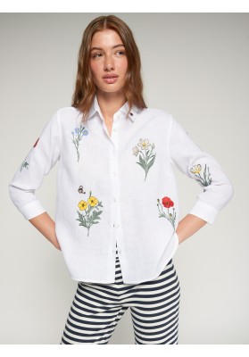 camiseta lino flores