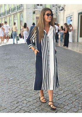 vestido camisero rayas