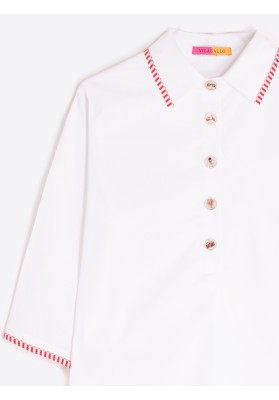 vestido detalles rojo