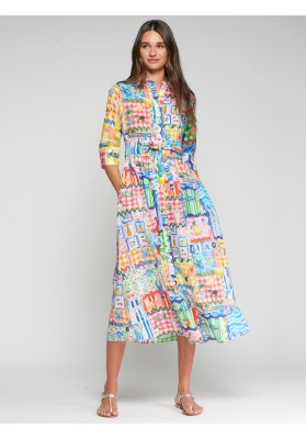 vestido estampado lazada