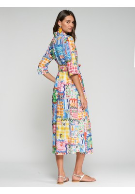 vestido estampado lazada