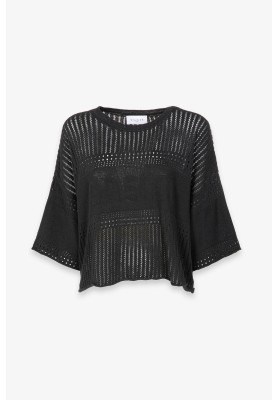 camiseta perforada negra