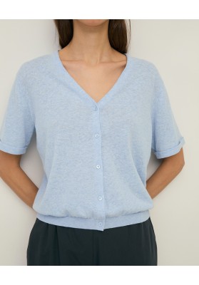 cardigan mangas corta azul