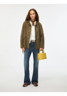 chaqueta kaki flecos