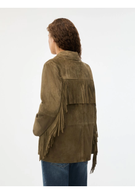 chaqueta kaki flecos