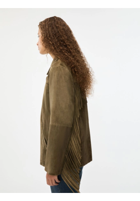 chaqueta kaki flecos