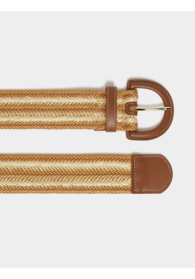 cinturon rafia beige