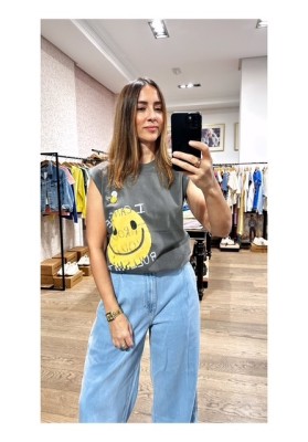 camiseta gris recta sin mangas