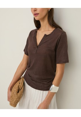 camiseta lino cuello tunecino