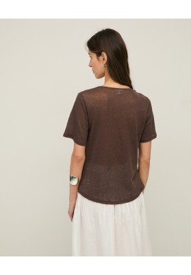 camiseta lino cuello tunecino