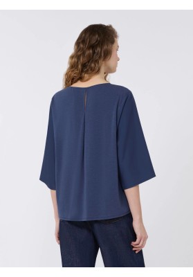 blusón seda azul oscuro