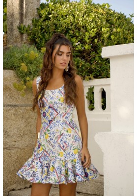 vestido estampado capri