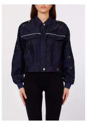 chaqueta azul organza