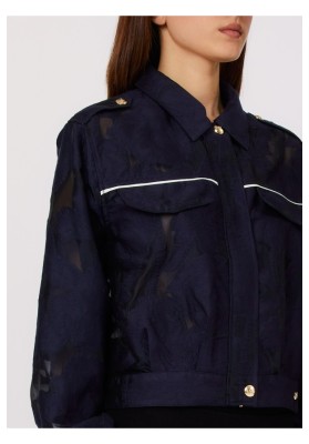 chaqueta azul organza