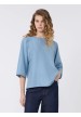blusa seda azul claro