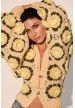butter yellow roses chochet cardigan