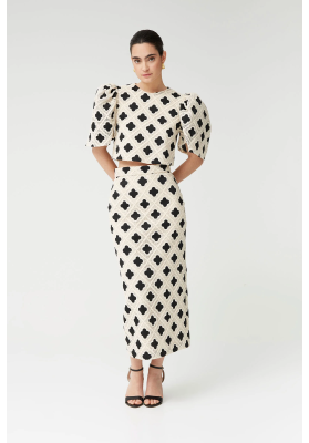 falda anna crudo negro