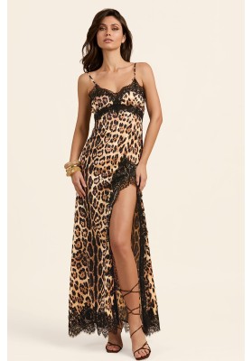 vestido pantera lace leopard
